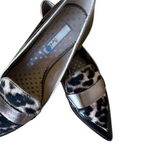 Boden Animal Print Flats with Black and Cream Highlights